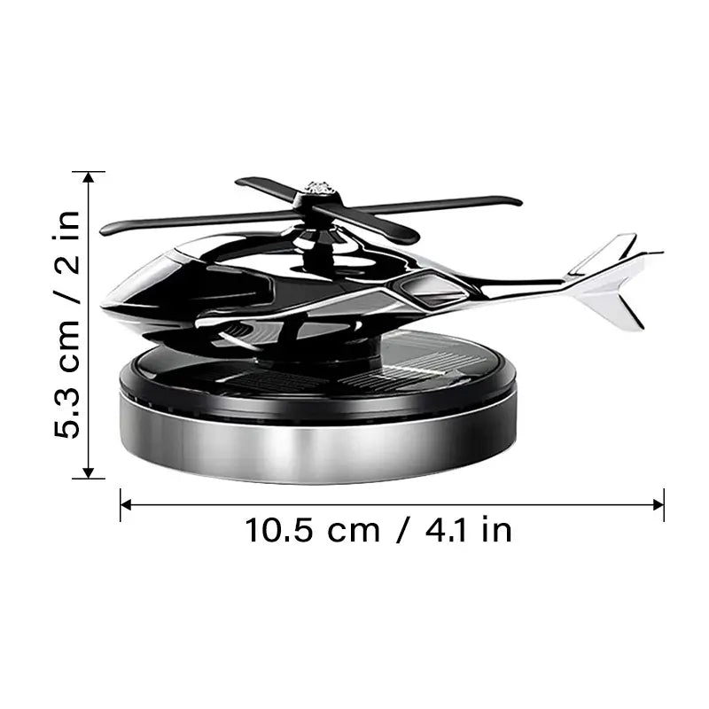 Solar-Powered Helicopter Air Freshener with Rotating Blades