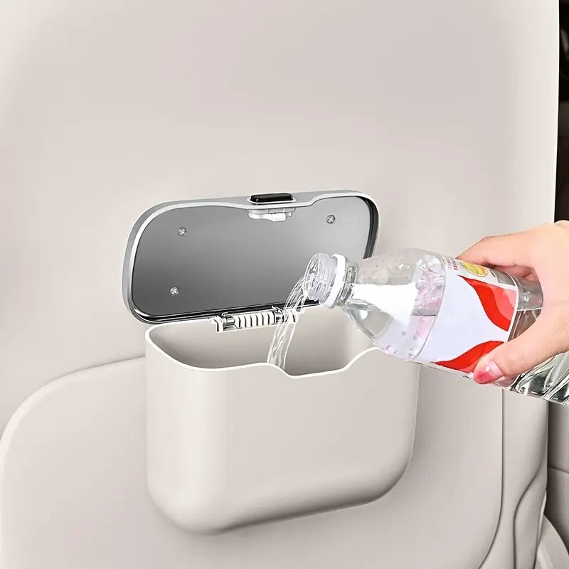 ABS Microfiber Leather Car Trash Can for Dry & Wet Waste