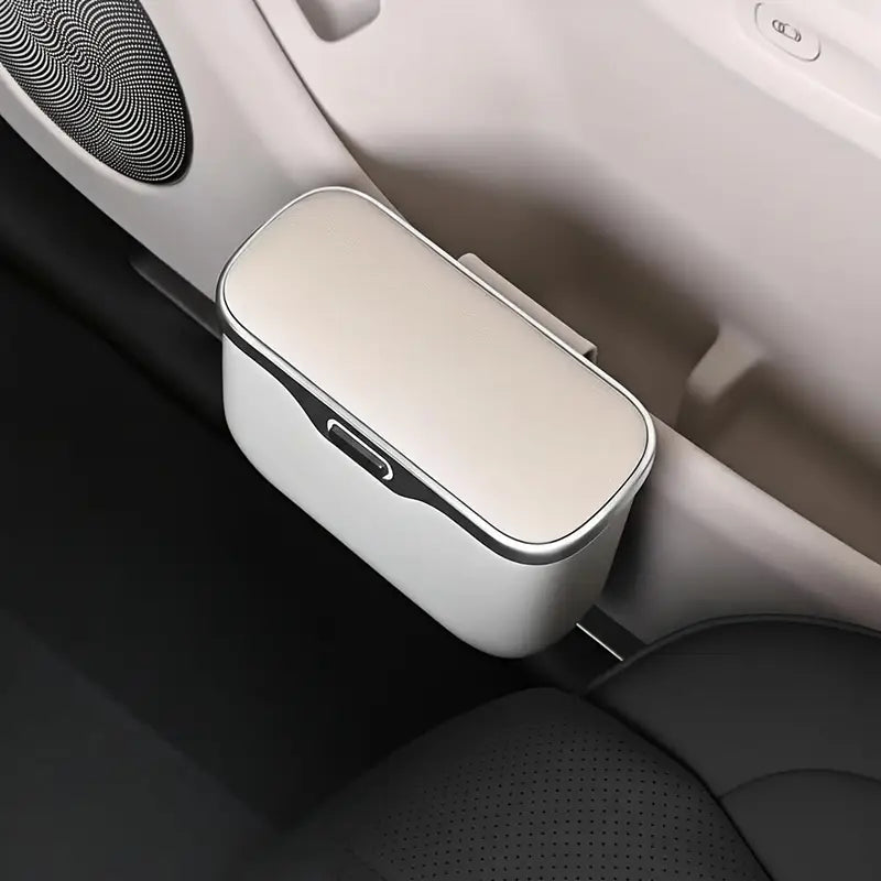 ABS Microfiber Leather Car Trash Can for Dry & Wet Waste