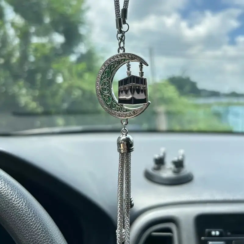 Islamic Moon and Kabba Car Pendant